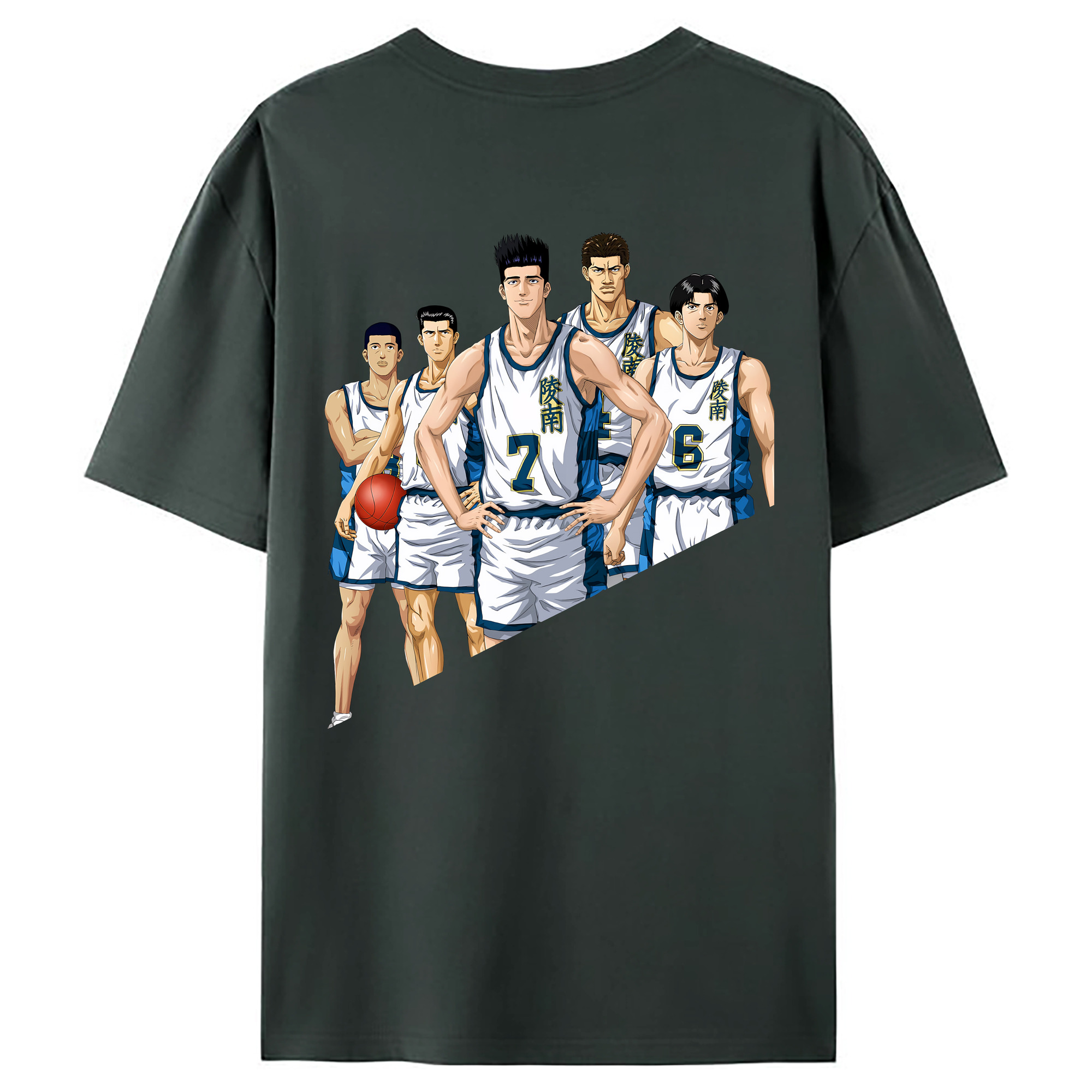 （画像用） SLAM DUNK／スラムダンク 綿100％ メンズ半袖Tシャツ（バックプリント） 通気性